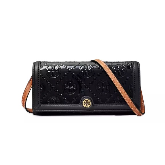 Tory Burch Handbags - - NWT Tory Burch T Monogram Patent Wallet Crossbody